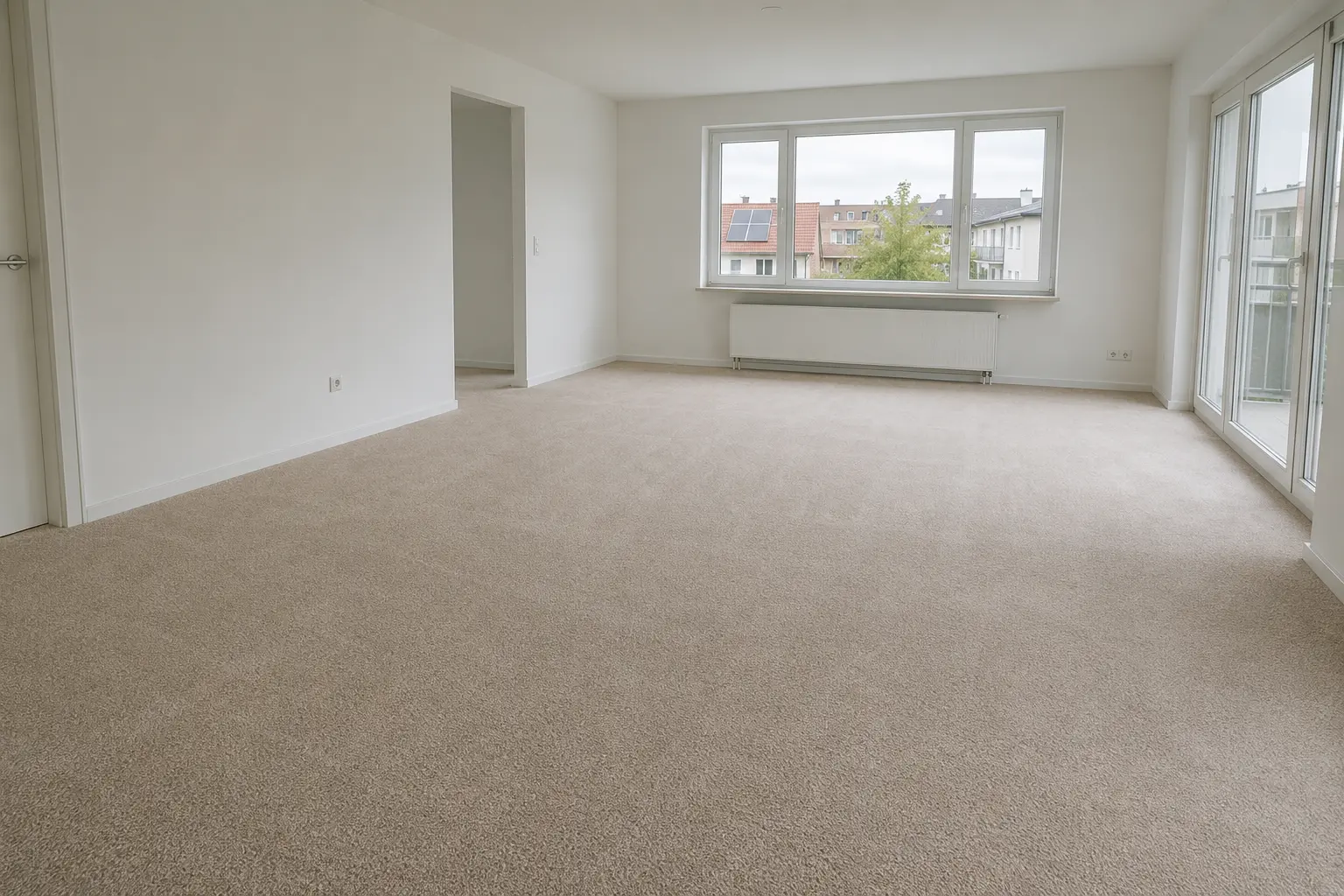 Teppichboden fachgerecht verlegt im Wohnraum, Bodenleger Malermeister Stelz GmbH Erfurt